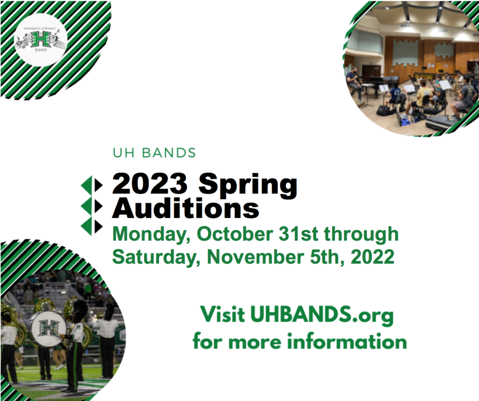 UH Bands Spring 2023 Auditions University of Hawai'i Bands