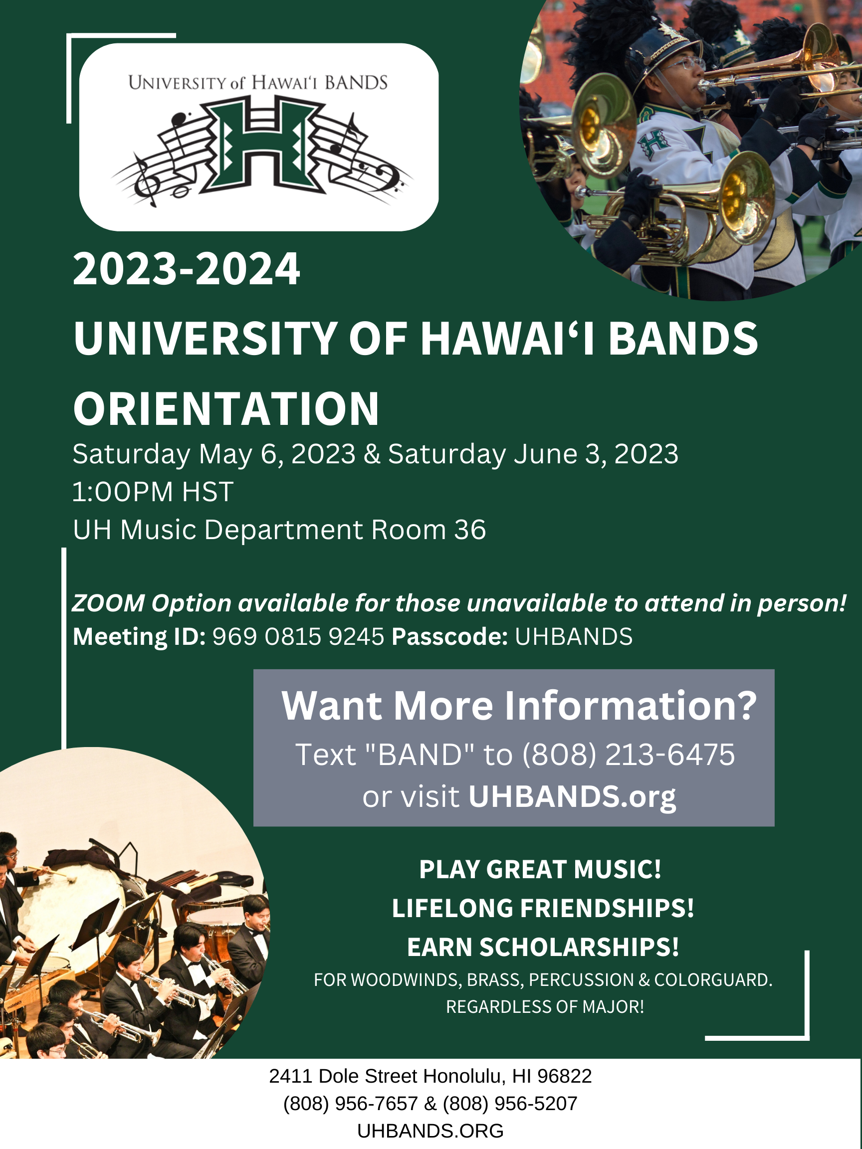 Hawaii Band Orientation 23 ZOOM UPDATE